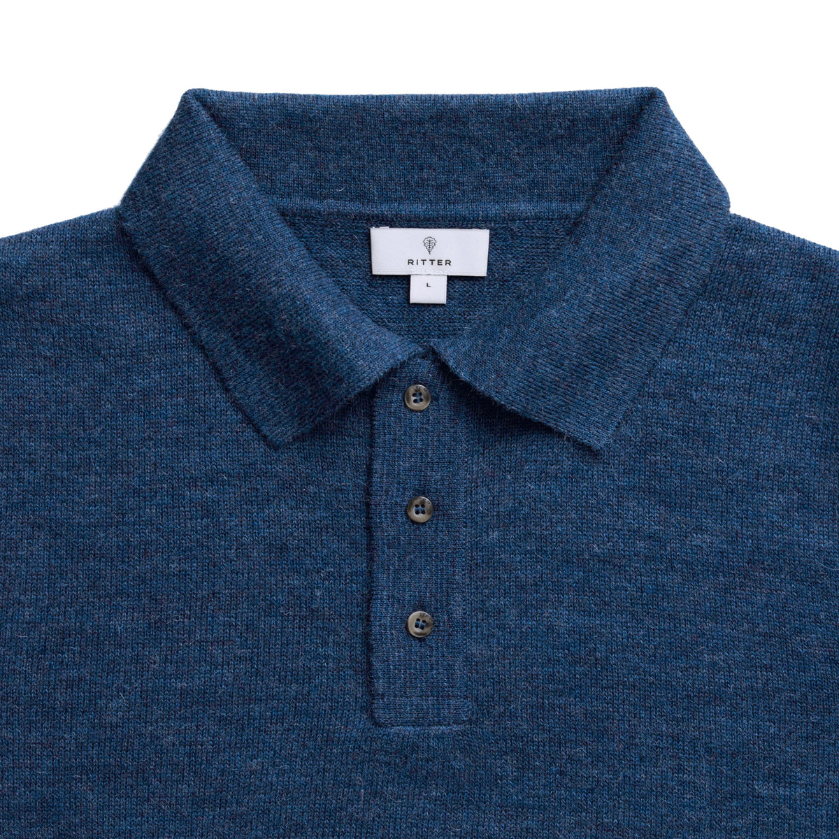 The Alpaca Polo Sweater in Marine