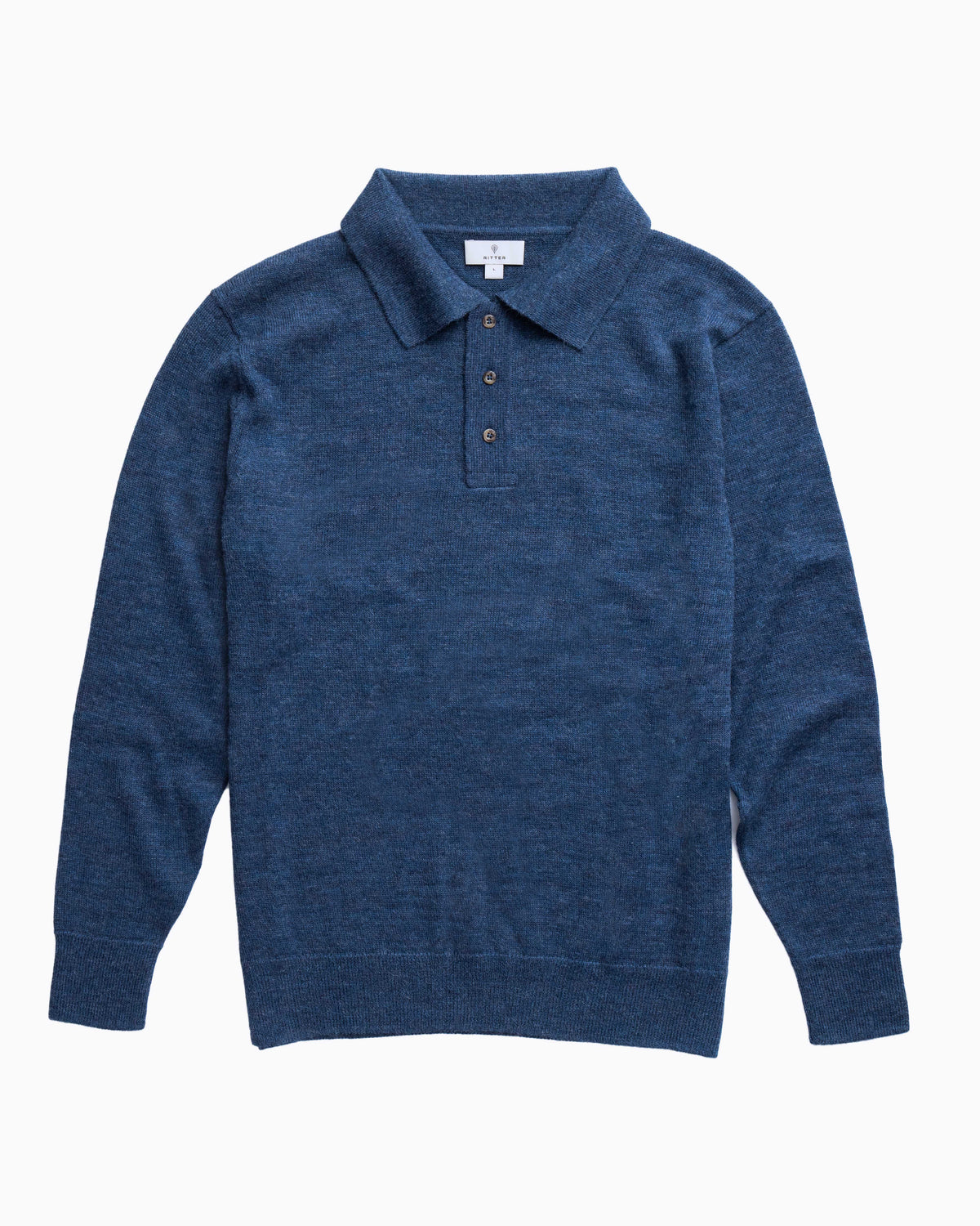 The Alpaca Polo Sweater in Marine