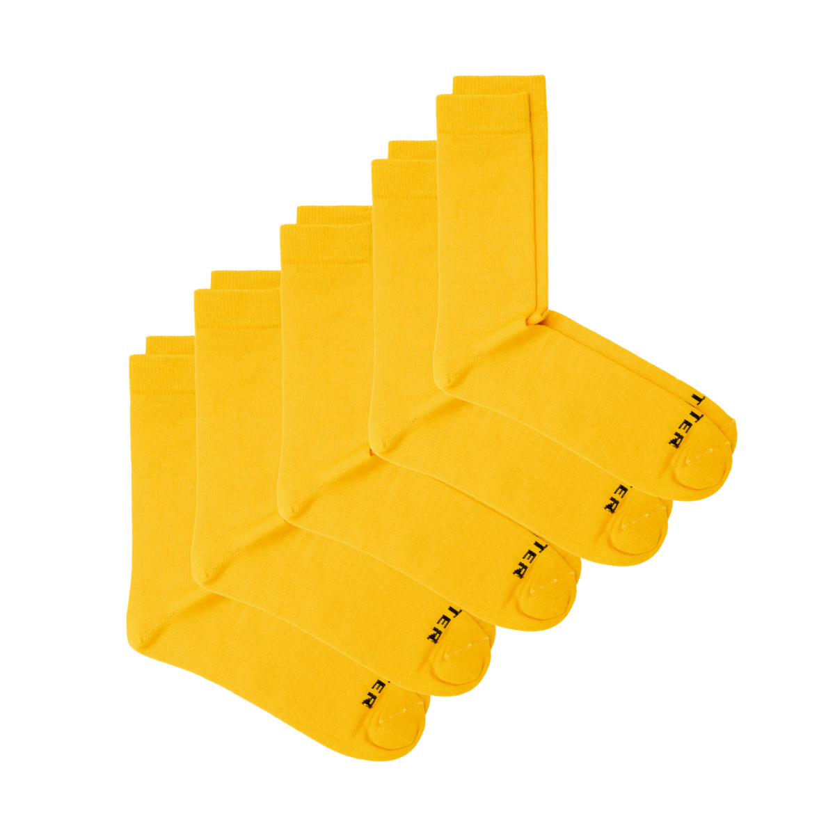 Alpaca Calf Socks 5-Pack in Canary (yellow)