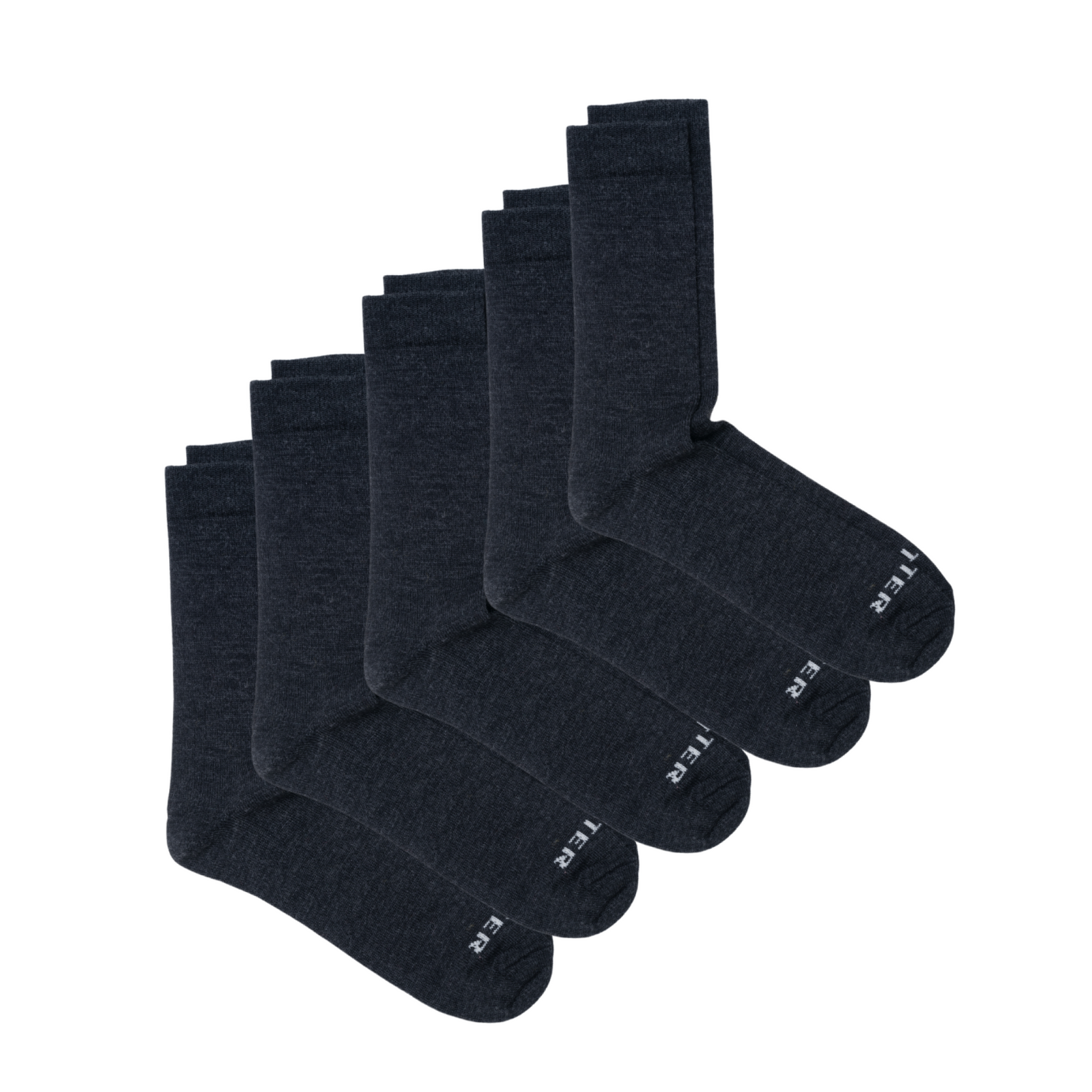 Alpaca Calf Socks 5-Pack in Catbird (black)