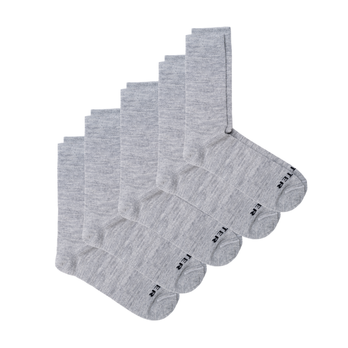 Alpaca Calf Socks 5-Pack in Mockingbird (grey)