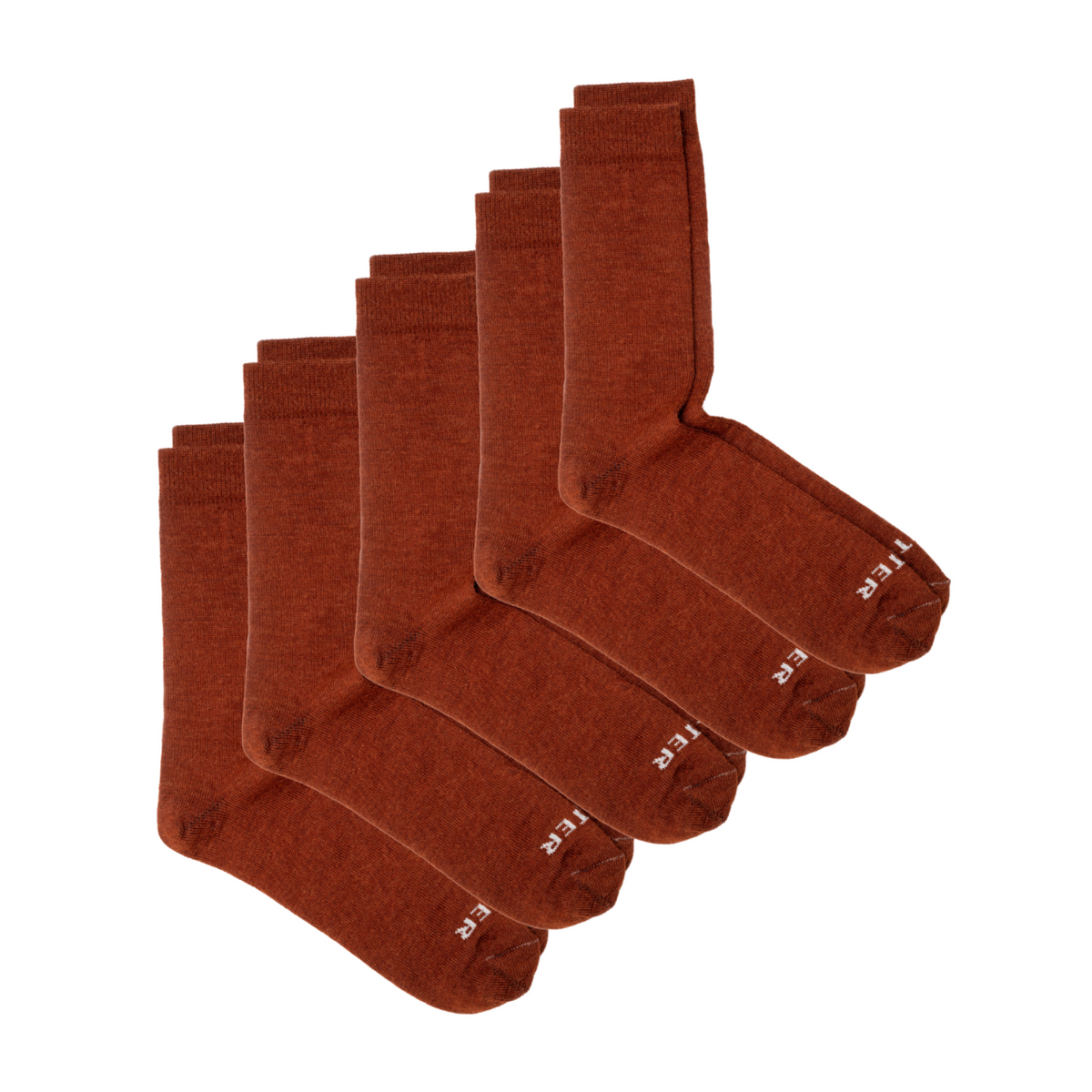 Alpaca Calf Socks 5-Pack in Oriole (red)