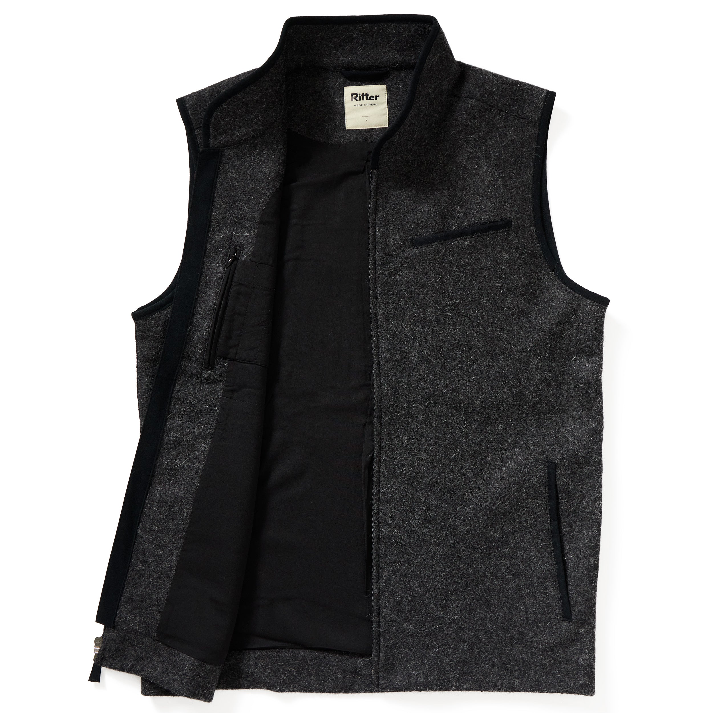 100% Upcycled Alpaca-Merino Wool Vest Charcoal - Ritter