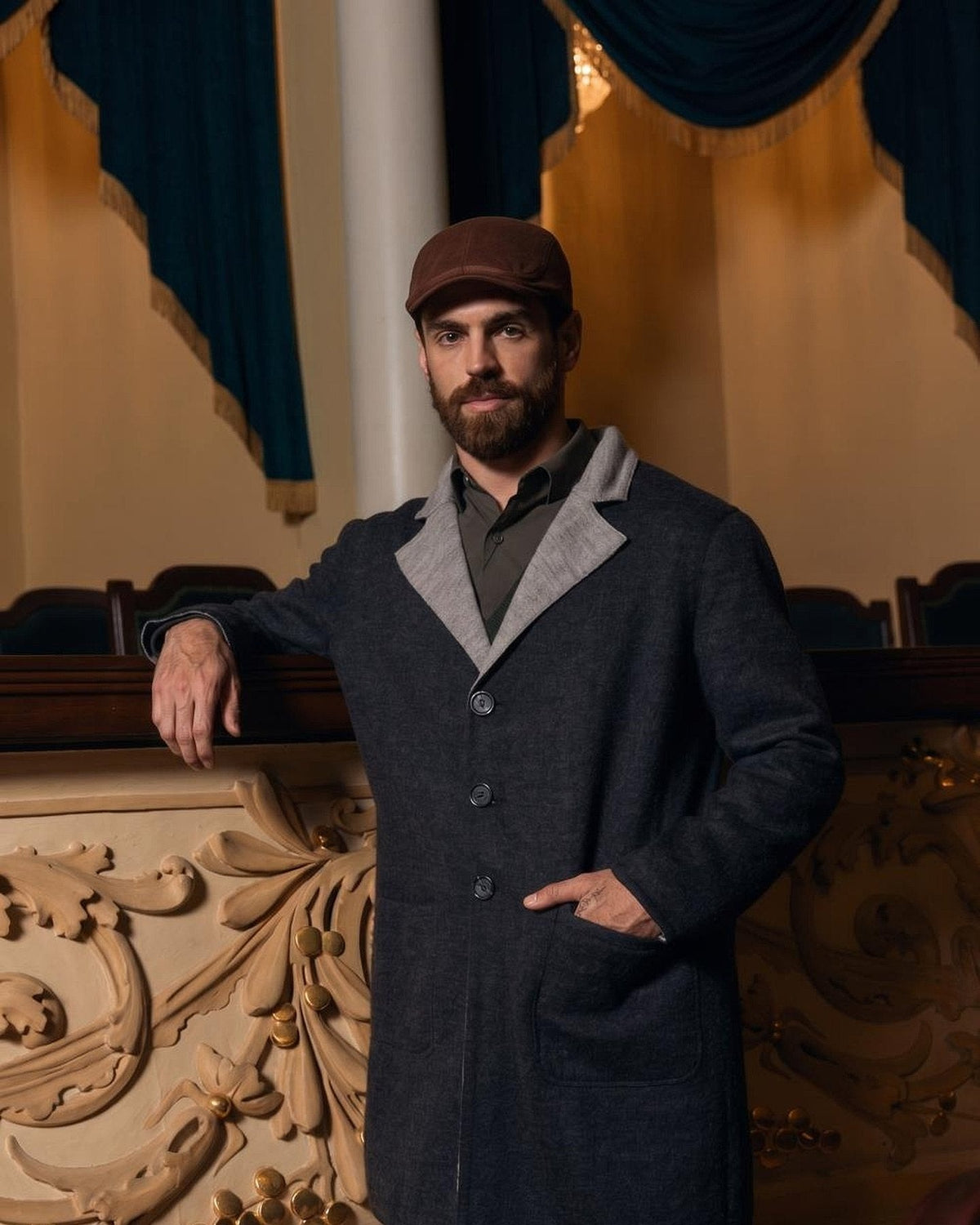 The Vilcanota Reversible Coat, worn