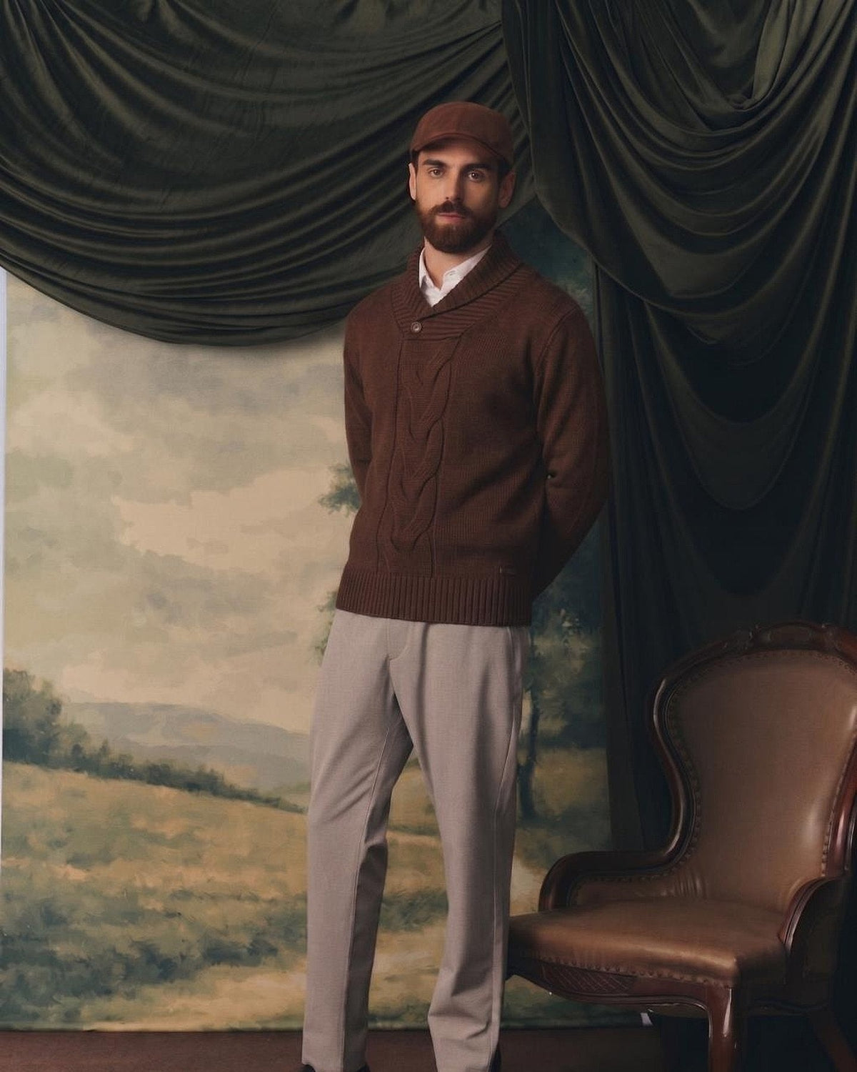 The Sicuani Shawl Sweater, worn