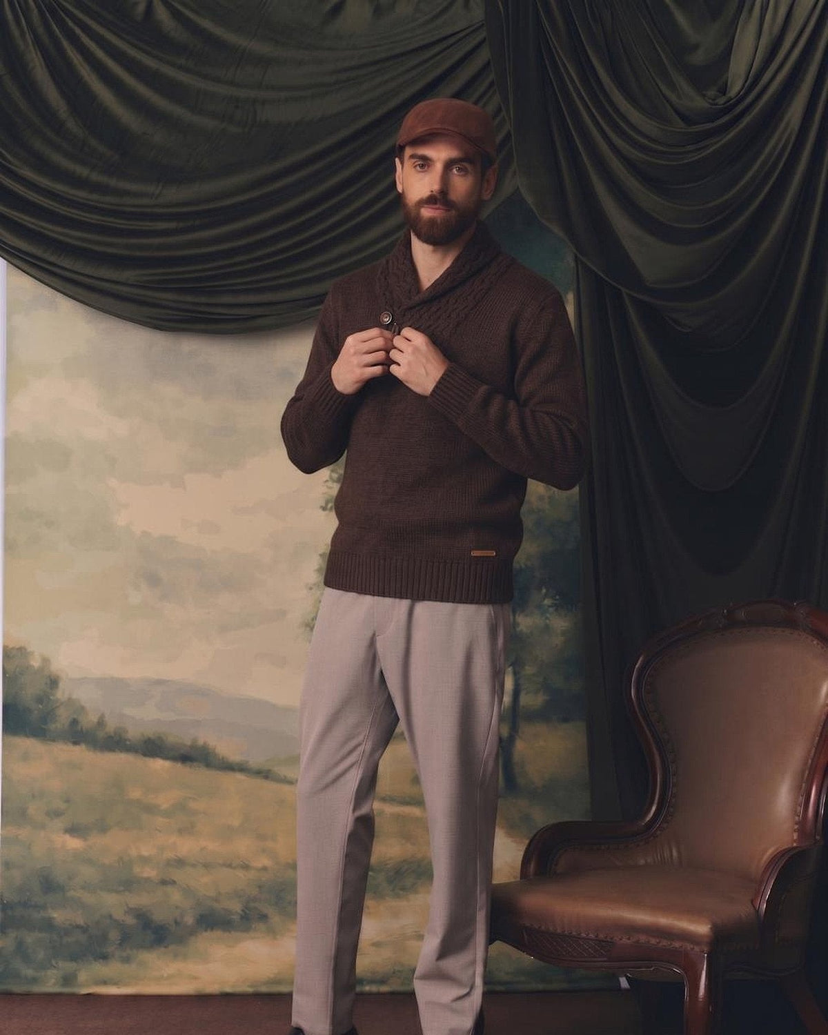 The Lampa Shawl Sweater, worn