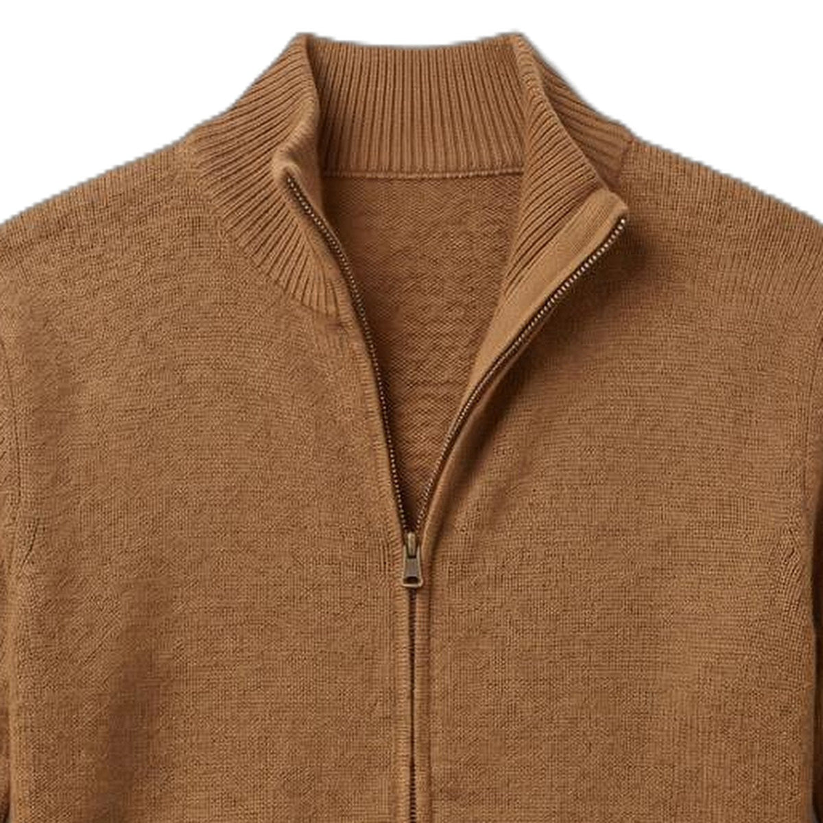 The Tinta Zip Cardigan, collar detail