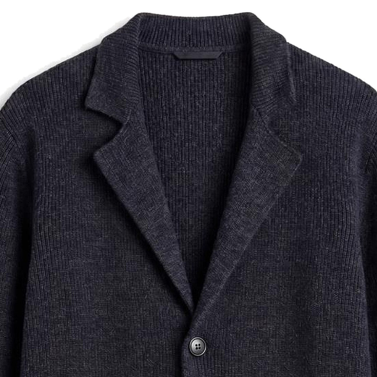 The Lares Knit Blazer, lapel detail