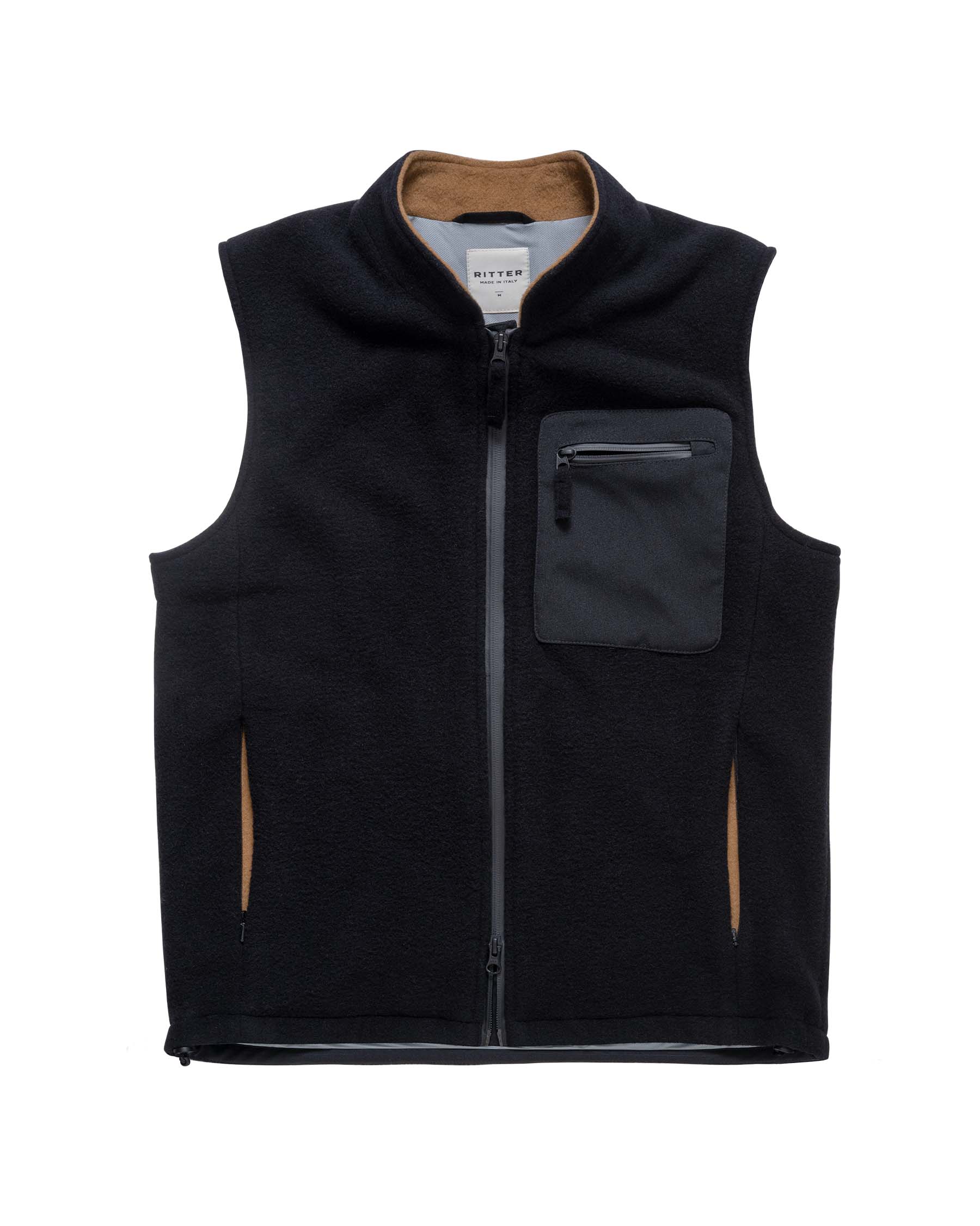 fleece vest no collar