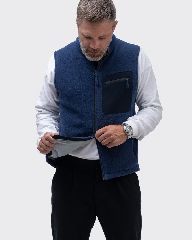 Merino Fleece Vest - Atlantic